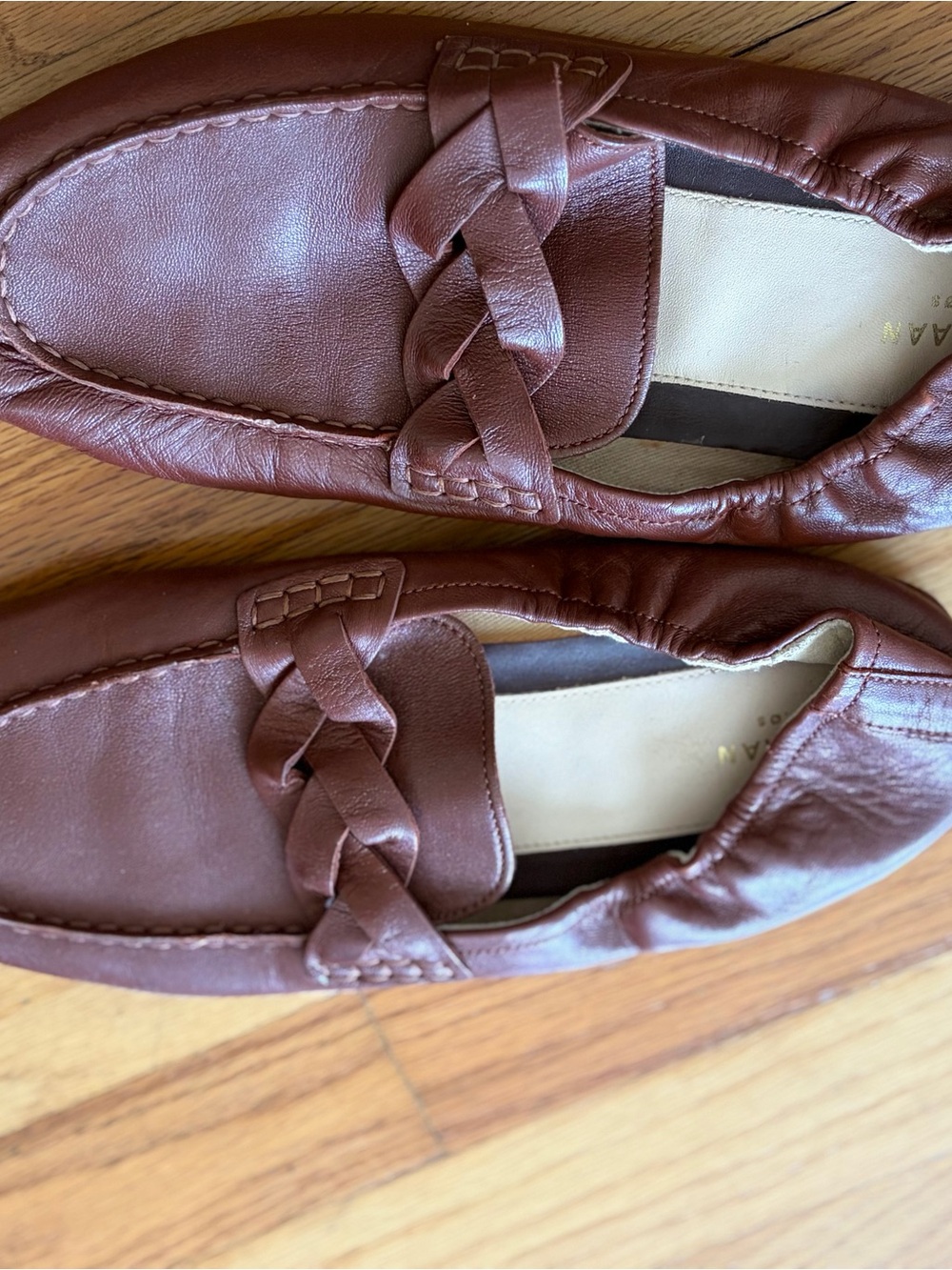 Cole Haan Women's Braided Leather Flats in Brown